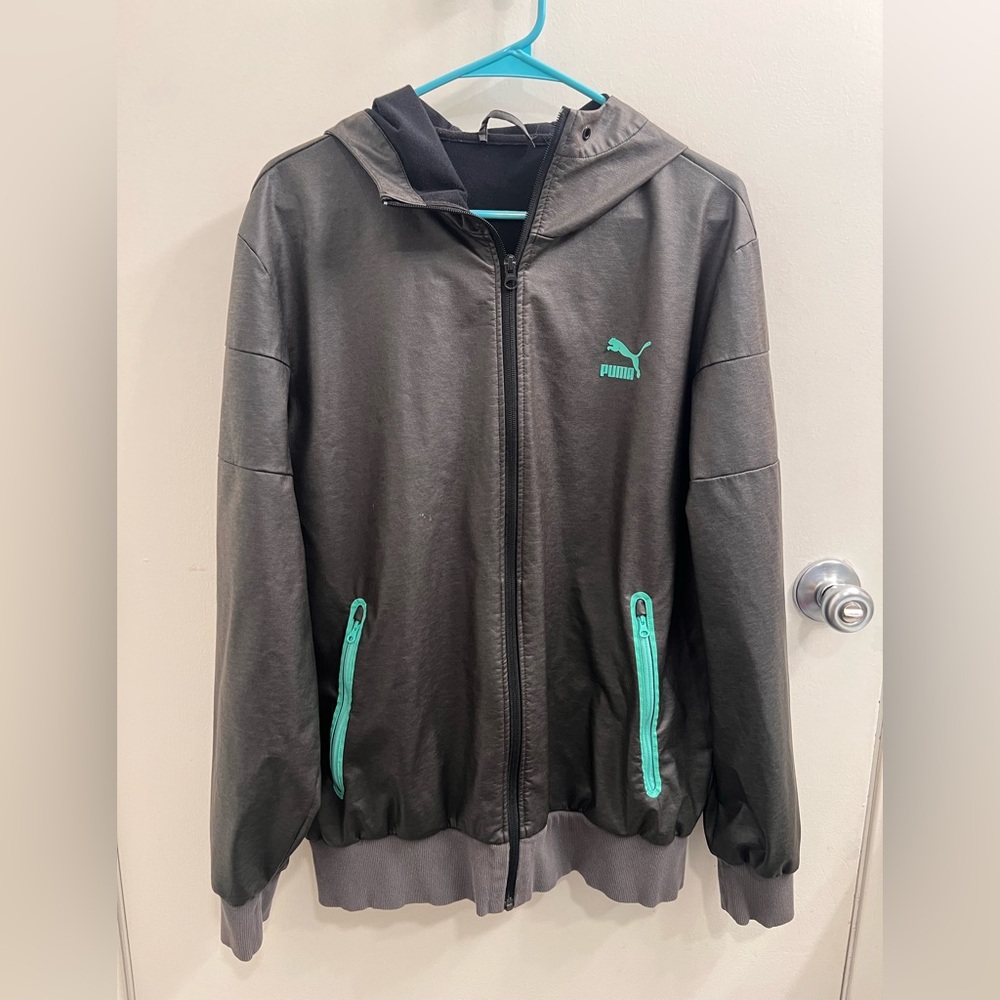 Puma Charcoal and Mint Hoodie